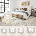 UERMEI 8x10 Area Rug Living Room Rugs - Washable Neutral Modern Abstract Soft Thin Large Rug Indoor Floor No Slip Rug Carpet for Bedroom Under Dining Table Home Office Decor - Golden Grey