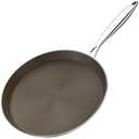 12 Inch Stainless Steel Crepe Pan - Titanium Ceramic Nonstick Crepe Pan, Stainless Steel Dosa Pancake Pan, Non Stick Flat Skillet Tawa Dosa Tortilla Griddle Pan, Induction Compatible, PFAS&PTFE Free