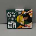 ARTISTRO 12 Acrylic Paint Markers Medium Tip- Easy for All Ages & Levels Acrylic Paint Pens for Fabric, Rocks, Paper, Wood, Canvas, Glass, DIY