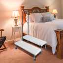 Aliseniors Extra Long Step Stool with Handle, Heavy-Duty Non-Skid Platform, Bed Steps for High Beds for Adults and Seniors, Foot Step Stool for Kitchen, Supports up to 400 lbs