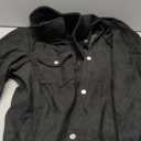 Kissonic Men's Corduroy Shacket Long Sleeve Snap Button Mens Corduroy Shirts Casual Work Jackets (Large, Black)