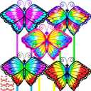 5 Pack Kite for Kids Adults, Butterfly Kites for Kids Ages 4-8 8-12, Rainbow Kites for Toddlers Age 3-5 Beginners Easy to Fly in Low Wind- Large Kite for Family Beach Outdoor Games and Activities