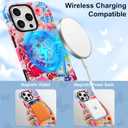 Gukalong Magnetic Case for iPhone 16 Pro Max 6.9 Inch Ocean Collage Coral Reefs Jellyfish Summer Aesthetic Phone Cover Dual Layers Heavy Duty Shockproof Protective Anti-Scratch Case for Women Men