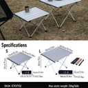 iClimb Ultralight Compact Camping Folding Table with Carry Bag (Silver - L), Large