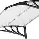 VIVOHOME Polycarbonate Window Door Awning Spliced Canopy Transparent with Black Bracket 40 Inch x 40 Inch