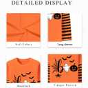 Toddler Halloween Shirts Boys Girls Spooky Pumpkin Skeleton Graphic Sweatshirt Halloween Kids Long Sleeve Tops 2-9 Years (Orange)