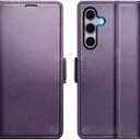 for Samsung Galaxy S24 Case Wallet with RFID Blocking Card Holder, PU Leather Kickstand Protective Flip Phone Cover Fit for Galaxy S24 6.2", Purple