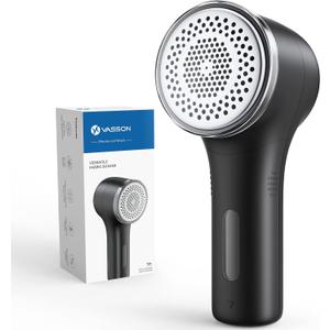 VASSON Fabric Shaver, Sweater Shavers to Remove Pilling, High-Perf Defuzzer, Rechargeable Electric Lint Shaver for Fuzz and Lint Balls from Clothing, Upholstery, Bedding (Black)
