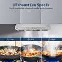 Range Hood 30 inch, 400 CFM Under Cabinet Range Hood with Strong Suction, Stainless Steel Kitchen Hood with 3-Speed Exhaust Fan and Two Bright LED Lights