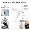 5 x Flour Funnel Attachment, Pouring Chute for 4.5-5 Qt Tilt-Head Stand Mixers, Easy-Pour Baking Accessory for Flour, Sugar, Dry and Wet Ingredients, White
