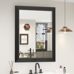 SMIROR 20x24 Matte Black Bathroom Vanity Mirror for Over Sink