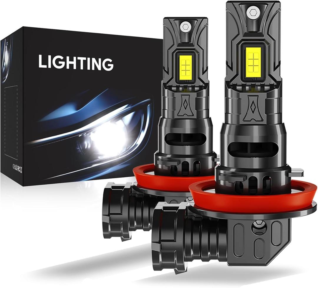 2Pack H11 Light Bulb,30000LM White Bright 6000K, 1:1 Size Replacement Fog Light Bulb Plug-and-Play Easy Installation IP67