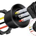 DaierTek Round Rocker Switch Shell 12V Lighted 3 Pin with Blue LED 12 Volt DC Rocker Toggle Switch for Automotive Car Truck ON Off 20A SPST