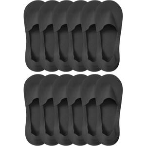 Lomitract Thin No Show Socks (Women 5-12), Made of Ice Silk Surface on the Surface & Cotton on the Bottom (F-black*6pairs)