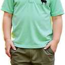 xueteox Toddler Boys Casual Shirt Set, Short Sleeve Top and Shorts 2-Piece Summer Outfit for Kids. (Green) 5T