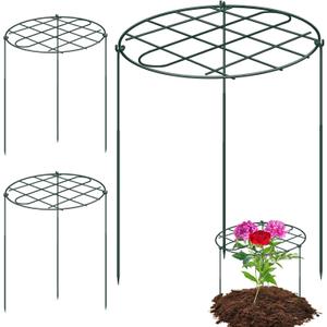 3 Pack 24 x 29.5 Inch Peony Cages and Supports Grow Through Plant Grid Support,Metal Plant Brace Support Peony Rings Hoops for Outdoor Plants Vegetables,Rose,Tomato,Orchids