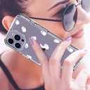 LUHOURI Designed for iPhone 14 Pro Max Case with Screen Protector - Crystal Acrylic Clear for Women and Girls - Slim Fit Protective Phone Cover 6.7" - Little Ghosts