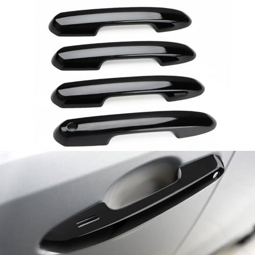 DLOVEG Upgraded Snap-on Door Handle Cover Compatible for 2019-2024 2025 Toyota Rav4 Accessories for Highlander 2020-2024 2025 No Adhesive Black Handle Protectors Glossy Black