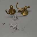 2 Pcs Pack Antique Brass Towel Hook Vintage Coat Hook with 2 Hooks Wall Mounted Robe Hooks for Bathrooms and Kitchen Bronze Hand Towel Hook Hanger with Brushed Gold Finish