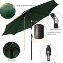 Blissun 9' Outdoor Patio Umbrella, Outdoor Table Umbrella, Yard Umbrella, Market Umbrella with 8 Sturdy Ribs, Push Button Tilt and Crank