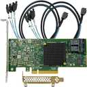 SAS HBA Card Compatible with LSI 9300-8i IT Mode PCIe SATA Expansion Card, 8-Port 12Gbps PCIe 3.0, SAS Expander Support, HBA Controller with 2X SFF-8643 to 4X SATA Cables for ZFS TrueNAS unRAID NAS