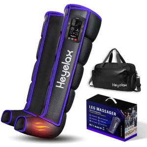 Leg Compression Massager for Circulation and Pain Relief FSA, Recovery Boots Sleeve for Fast Therapy, Cordless Leg Massager with Heat as Ideal Gifts for Men Women (Large,2-Pack)