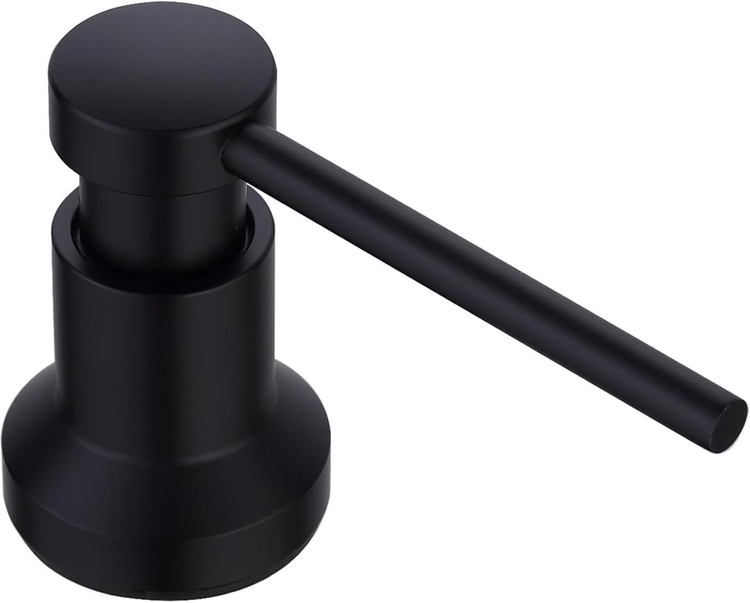 Soap Dispenser for Kitchen Sink, Compatible with Moen 3942BL Deck Mounted Kitchen Soap Dispenser with Above The Sink Refillable Bottle (Matte Black)