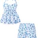 Teen Girls Swimsuits Halterneck Tankini Bathing Suits for 7-16