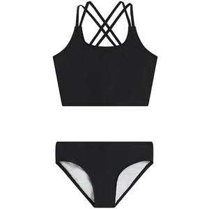 Kanu Surf Girls' Waverly UPF 50+ Beach Sport Criss-Cross Tankini Size 10