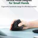 TECKNET Mini Vertical Wireless Mouse, Ergonomic Mouse for Small Hands, 4800DPI, 5 Adjustable DPI Levels, 6 Buttons, 2.4GHz Silent Optical Wireless Mouse for Laptop, Computers, PCs, Macs