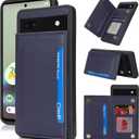 iCoverCase Compatible with Google Pixel 6a Case with Card Holder, Wallet Phone Case for Women Men [RFID Blocking] PU Leather Protective Wallet Case for Pixel 6a (Dark Blue)