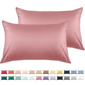 Warmstar Cotton Pillow Cases Standard Size Set of 2, 600 Thread Count Pillowcases 20x26 Inches, Soft Long Staple Cotton Pillowcases Breathable with Envelope Closure,Lotus Pink