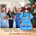 4 x Nurse Ornaments for Christmas Tree, Meaningful Wooden Nurse Scrub Life Ornament, Unique Nursing Graduation Gifts for Practitioner Instructor Students Women, Christmas Coworker Gift