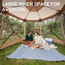 EVER ADVANCED Pop-up Screen House Tent for Camping 11.5 x 9.8 ft, Instant Screened Gazebo Canopy with Netting, Portable Shelter Enclosure for Outdoor, Backyard, Khaki