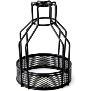 LEDSone Vintage Industrial Adjustable Industrial Clamp on Metal Bulb Guard Cage for Pendant, Farmhouse Light Fixture, Vintage Lamp Shades and Hanging Lamp, (Black Bird Cage) [Energy Class A]
