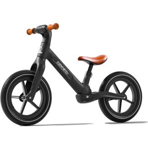 Ridego 14 Inch Balance Bike for Kids 36 Years, Lightweight Toddler Bike with Air Rubber Tires, Adjustable Seat, Durable Push Bicycle Gift for Boys & Girls (Black)