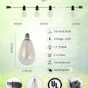 25FT LED Outdoor String Lights - 12+1 Shatterproof Vintage Edison Bulbs | IP44 Weatherproof | Plug in Cafe Patio Lights for Balcony, Porch, Deck & Cozy Bistro Ambiance (2700K Warm White)