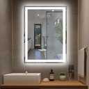 cxxsom 36"x24" LED Bathroom Mirror with Lights – Front & Backlit Vanity Mirror, Stepless Dimmable, Adjustable Warm White/Natural/Daylight, Anti-Fog, Shatterproof, Memory Function