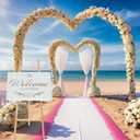 CroBlissful Wooden 50" Easel Stand for Wedding Sign Adjustable 3Tier Height Display Easel with Chain Heavy Duty Floor Tripod for Welcome Wedding Sign Painting Canvas Baby Shower Party Poster (Wood)