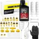 Brake Bleed Kit for Shimano, TEKTRO, TRP Hydraulic Disc Brakes, Bike Brake Bleed Kit with Brass Connector, 150 ML Mineral Oil Brake Fluid