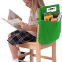 Seat Sack Large Chair Storage Pocket - 17 Inches, Green - Perfect Organizer for Classroom Chairs, Durable and Spacious Chair Pocket for Classroom Storage and Organization