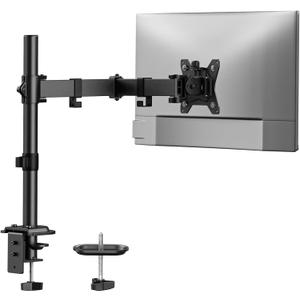 HUANUO Single Monitor Mount, Monitor Arm for 13-32 Monitors up to 17.6 lbs, Adjustable Stand with 16 Max Height, Desk Mount with C-Clamp and Grommet Base, VESA 75x75mm or 100x100mm