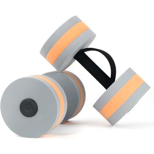 UNAOIWN Water Weights for Pool Exercise 2Pcs Water Dumbbells Water Aerobics Pool Barbells Lightweight Resistance Aquatic Dumbbell for Swimming (Grey Orange)