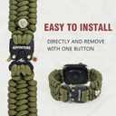 Paracord Band Compatible with Apple Watch Band 38mm 40mm 41mm 42mm 44mm 45mm, Robust Survival Tactical Weave Strap with Stainless Steel Buckle Quick Release for iWatch Series SE 7 6 5 4 3 2 1 for Men (Army Green)