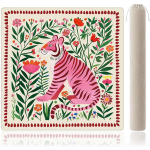 Pink Tiger Floral Mahjong Mat for Table
31.5x31.5 Inch; waterproof neoprene surface, non-slip backing, smooth tile play for American and Chinese mahjong nights