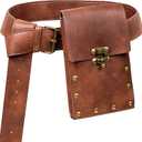 KOTORA Retro Belt Pouch Waist Bag Fanny Pack Steampunk Phone Bag Strap Holder Medieval Renaissance Cosplay Costume Accessory (01brown)