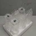 6 Sets Glass Cups with Lids & Straws, Square Ribbed Drinking Glasses with Lids, Clear Highball Tumblers for Cocktail, Coffee, Juice, Beer, Modern Mixed Drinkware Jars