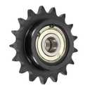 uxcell #50 Roller Chain Idler Sprocket, Type C 17mm Bore 5/8" Pitch 17 Tooth Tensioner with Double Bearing, Black Oxide Finished 1045 Steel for ANSI #50 (DIN/ISO 10A) Chains