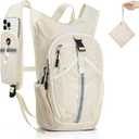 Small Hiking Backpack 10L- Lightweight Packable Foldable Backpack for Travel Camping Outdoor Commute, Compact Rucksack for Women Men(Beige)