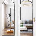 50"x16" Black Modern Full Length Mirror - Door Hanging Mirror for Bathroom, Bedroom, Living Room & Locker Room